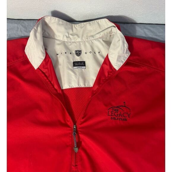 Nike Golf Clima Fit Short Sleeve Windbreaker Size XL Red 1/2 Zip Up - Picture 4 of 8